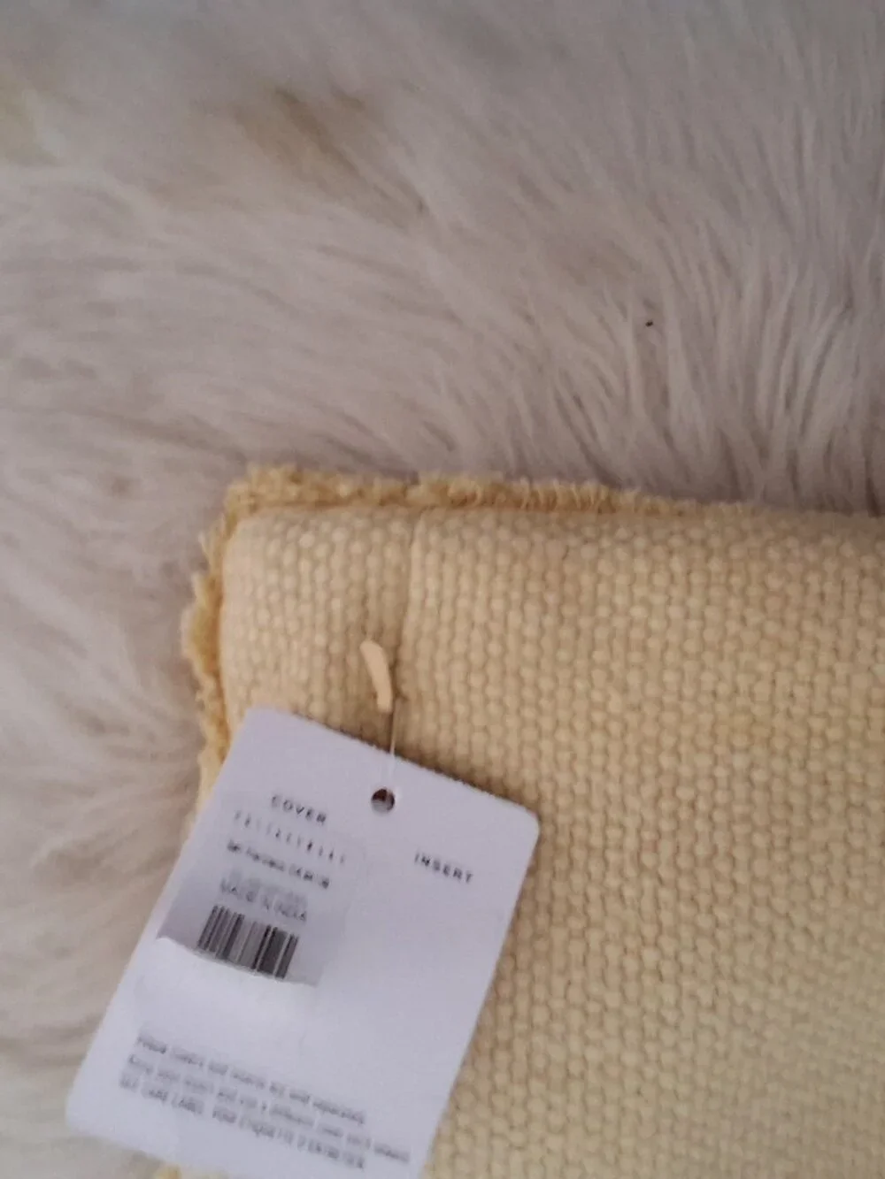 Pottery Barn nwt pillow cover 22x22 pale yellow ? cotton lyocell